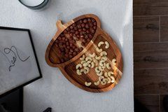 Менажниця у вигляді жолудя з дерева 33*26 см, Коричневий