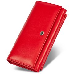 Чорний багатофункціональний жіночий гаманець з натуральної шкіри ST Leather ST502, Червоний