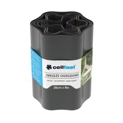 Cellfast Стрічка газонна, бордюрна, хвиляста, 25см x 9м, графіт, Графит