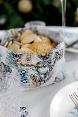 Новорічний кошик універсальний Казкові гноми, Блакитний