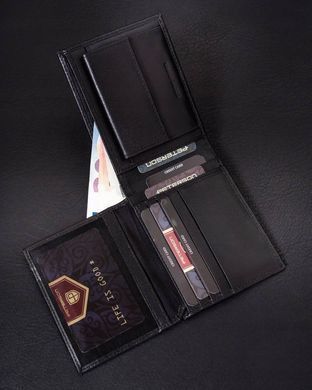 Гаманець чоловічий шкіряний Peterson PTN N84-PCS-6412 чорний