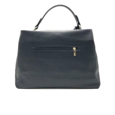 Жіноча шкіряна сумка Italian fabric bags 2068 black, Синий, Шкіра, Клапан