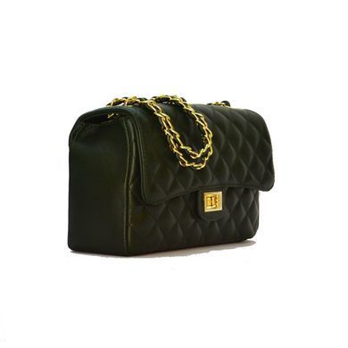Женская кожаная сумка-клатч Italian fabric bags 0144 dark green