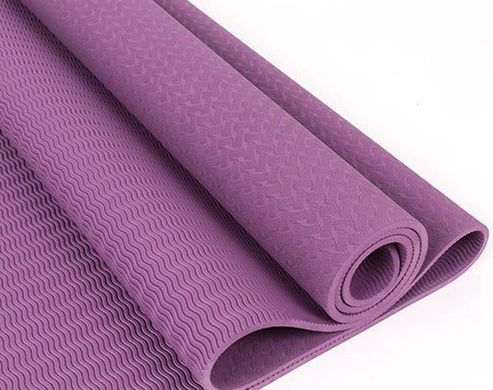 Килимок для йоги та фітнесу NQ Sports TPE+TC 6 мм NQ001 чорний, Фиолетовый