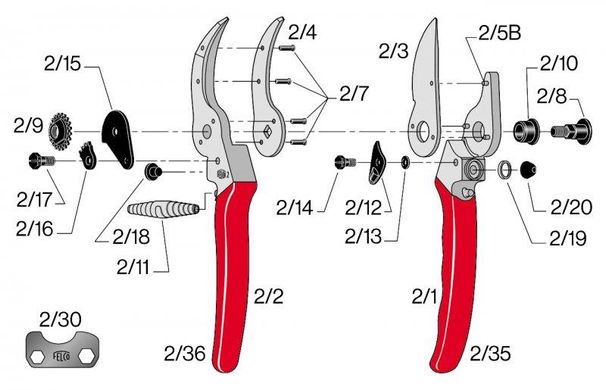 Змінне опорне лезо з заклепками Felco (2/4)