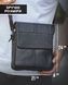 Мужская кожаная сумка планшет 21х24х6, барсетка на одно плечо Tiding Bag M1254A черная