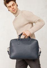 Шкіряна ділова сумка Briefcase 2.0 синій Флотар, Натуральна шкіра
