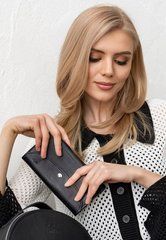 Кожаный кошелек Smart Wallet черный крост