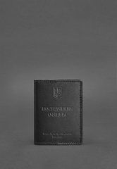 Шкіряна обкладинка для посвідчення офіцера 9.0 Чорна, натуральна шкіра Краст, прозора перегородка - пластифікований ПВХ (полівінілхлорид)