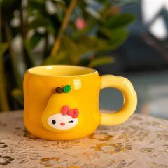 Кубок порцелянова з магнітом Sanrio 400 (мл) подарункова кружка прикольна чашка для дітей на подарунок Помаранчевий FM-37B, Оранжевый