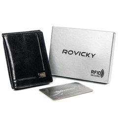 Зажим для денег мужской кожаный Rovicky CPR-034-BAR-6620 Black