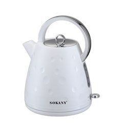 Електрочайник Sokany SK1033B 1.7 літра безшумний 1850 Вт Білий