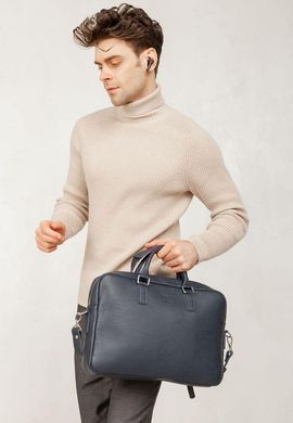 Кожаная деловая сумка Briefcase 2.0 синий Флотар