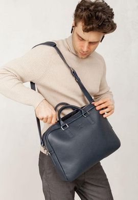 Кожаная деловая сумка Briefcase 2.0 синий Флотар