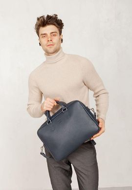Кожаная деловая сумка Briefcase 2.0 синий Флотар
