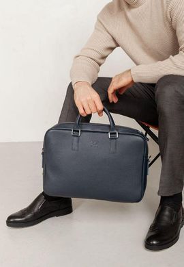 Кожаная деловая сумка Briefcase 2.0 синий Флотар