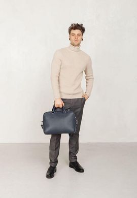 Кожаная деловая сумка Briefcase 2.0 синий Флотар