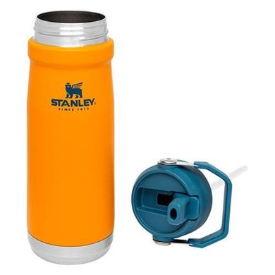 Термопляшка STANLEY GO ICEFLOW FLIP STRAW 0.65л SAFFRON (6939236382762)