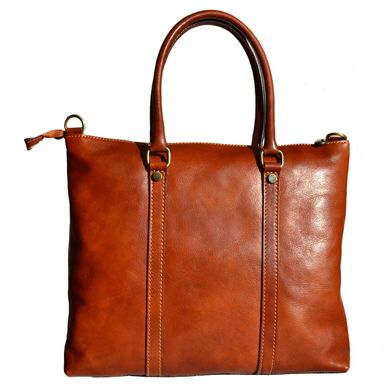 Мужская кожаная сумка-портфель 2121 Italian fabric bags cognac