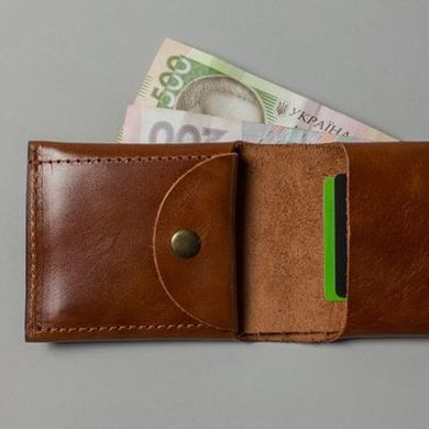 Кожаный кошелек Mini с монетницей светло-коричневый
