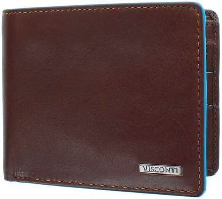 Кошелек мужской кожаный Visconti ALP85 Ozwald с RFID Italian Brown