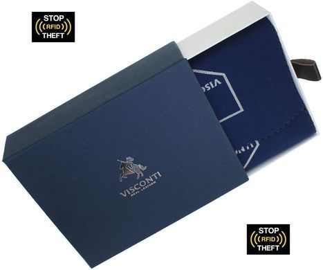 Кошелек мужской кожаный Visconti ALP85 Ozwald с RFID Italian Brown
