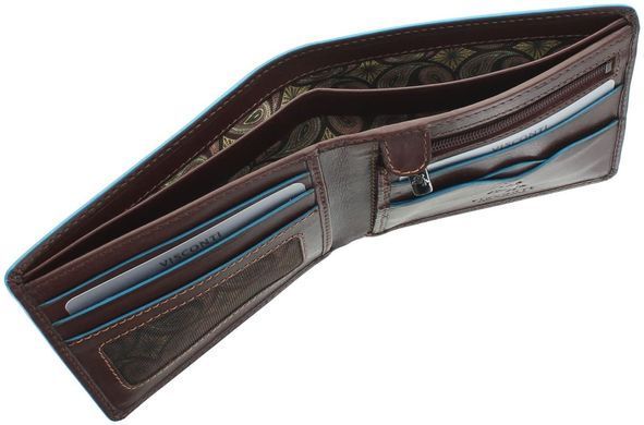 Кошелек мужской кожаный Visconti ALP85 Ozwald с RFID Italian Brown