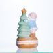 Новогодняя декоративная фигурка с подсветкой 11.5&times;9&times;20 см Новогодний декор Санта-Клаус с ёлочкой из фарфора CR-6-9