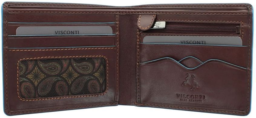 Кошелек мужской кожаный Visconti ALP85 Ozwald с RFID Italian Brown