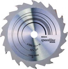 Пильний диск Bosch Speedline Wood 160&times;2,4&times;16 мм, 12 FZ/WZ (2608640784)