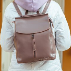 Рюкзак-сумка пудровий жіночий з натуральної шкіри від Olvia Leather NWBP - 41291