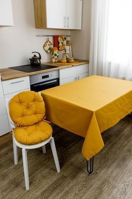 Скатертина на стіл Охра 180x132см, Жовтий, Однотонний, 136х136см, 180