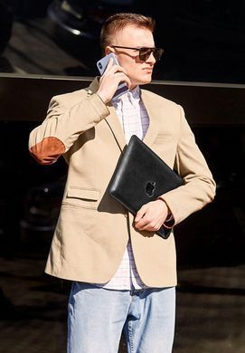 Кожаный чехол для MacBook 13 дюймов Черный Crazy Horse