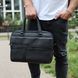 Чоловіча ділова сумка зі шкіри 39х29х10, класичний портфель для ноутбука та офісу, сумочка для студента, чорний, Черный