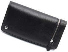 Чорний багатофункціональний чоловічий гаманець з натуральної шкіри ST Leather ST291, Черный