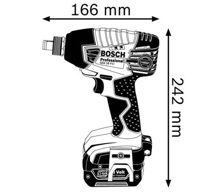 Акумуляторний ударний гайковерт Bosch GDX 18 V-LI (без акку і ЗУ)