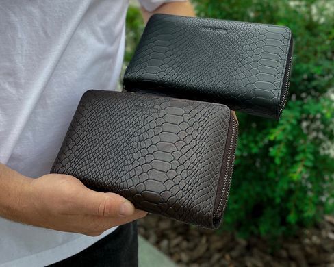 Клатч на две молнии с фактурной натуральной кожи MC-086-5902С