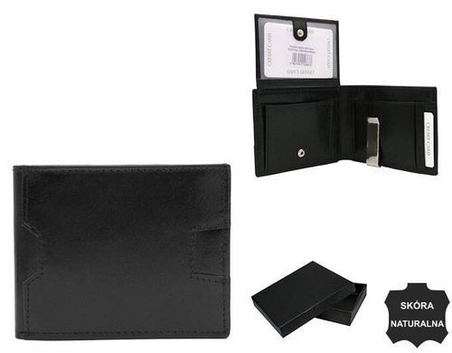 Кошелек-зажим для денег мужской кожаный ROVICKY N79-VT-NL BL-BLACK черный