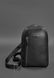 Черный кожаный мужской рюкзак на одно плечо Chest Bag