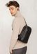 Черный кожаный мужской рюкзак на одно плечо Chest Bag