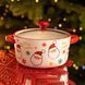 Супница фарфоровая Santa новогодняя 800 (мл) с крышкой Yiwu FM-CS-9A