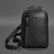 Черный кожаный мужской рюкзак на одно плечо Chest Bag