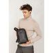 Черный кожаный мужской рюкзак на одно плечо Chest Bag