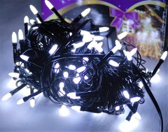 Світлодіодна гірлянда LED 100 білий на чорних проводах