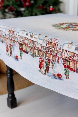 Новогодняя гобеленовая скатерть наперон Carousel 135х180 см