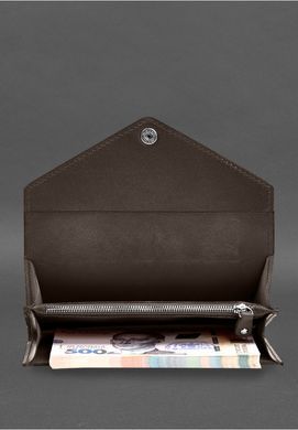 Кожаный клатч (портмоне) на кнопке 5.0 Темно-бежевый