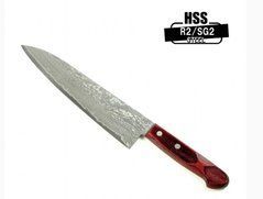 Ніж кухоний Gyuto (Шеф) 210 мм лезо, HRC63 дамаск,HSS R2, HONMAMON (4582243651745)