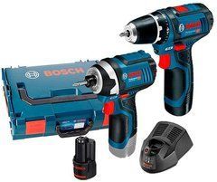 Набір Bosch шуруповерт GSR 12V-15 + гайковерт GDR 12V-105 + з/у GAL 1230 CV + 2 x акб GBA 12V 2 Ah + L-boxx