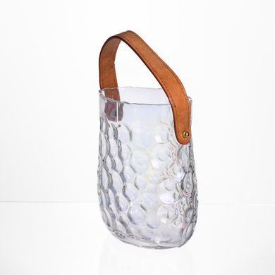 Ваза сумочка с ручкой 13&times;9.5&times;18&nbsp;(см) декоративная стеклянная ваза для цветов 1.2 (л) Прозрачный HP-19-153-6