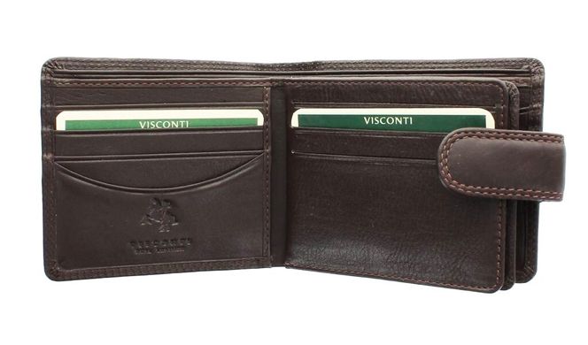 Мужской кожаный кошелек Visconti HT13 Strand CHOC